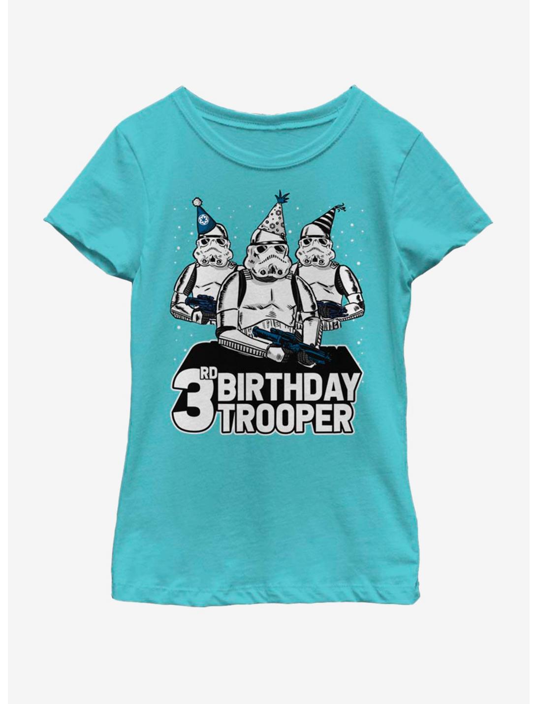 Star Wars Birthday Trooper Three Youth Girls T-Shirt, TAHI BLUE, hi-res