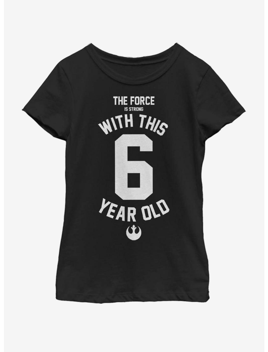 Star Wars Force Sensitive Six Youth Girls T-Shirt, BLACK, hi-res