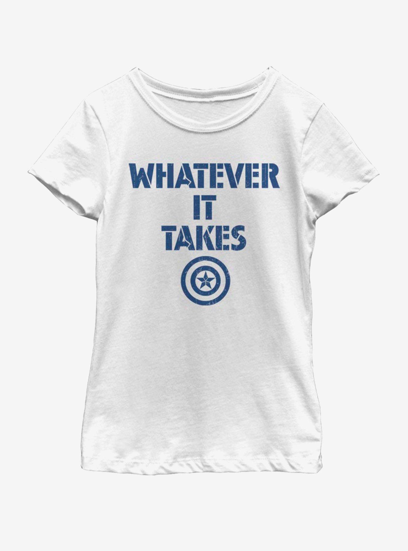 Marvel Avengers: Endgame Cap Spirit Youth Girls T-Shirt, WHITE, hi-res