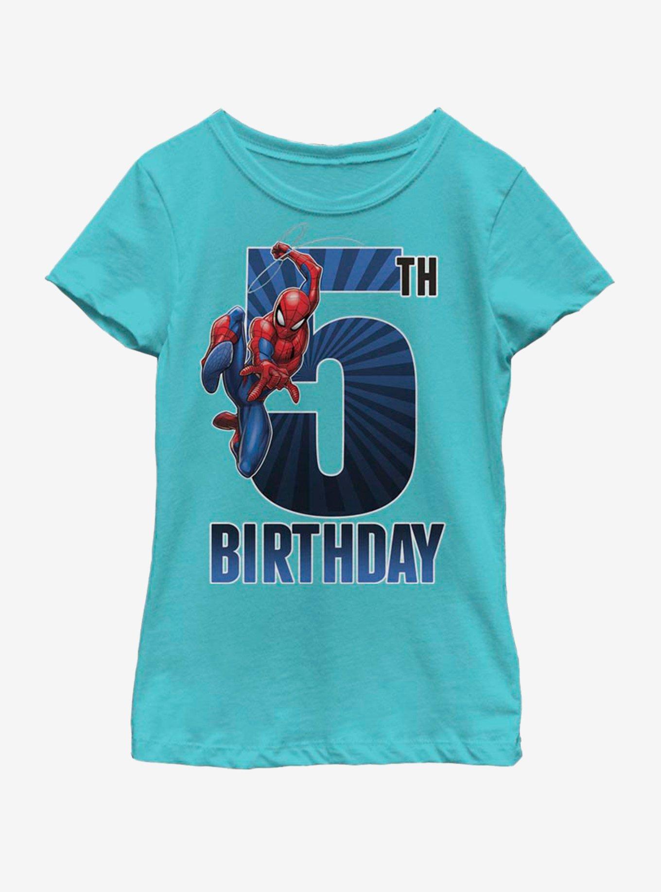 Marvel Spiderman 5th Bday Youth Girls T-Shirt, , hi-res