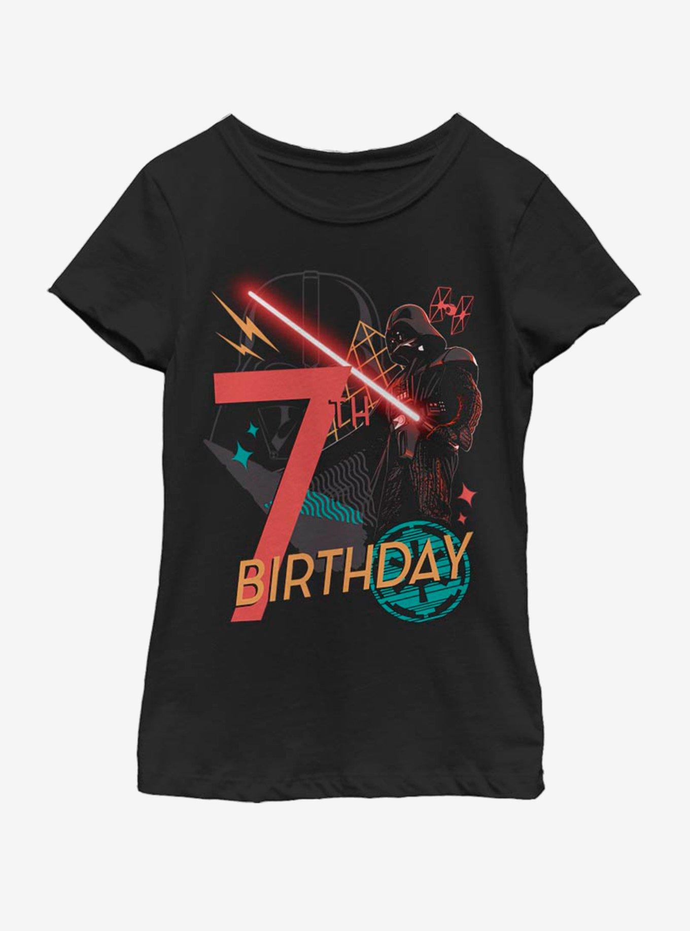 Star Wars Vader 7th Birthday Youth Girls T-Shirt, , hi-res