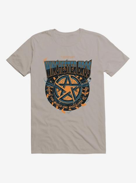 Supernatural Winchester Bros Sam & Dean With Stake On Black Short Sleeve Adult T Shirt 4xl