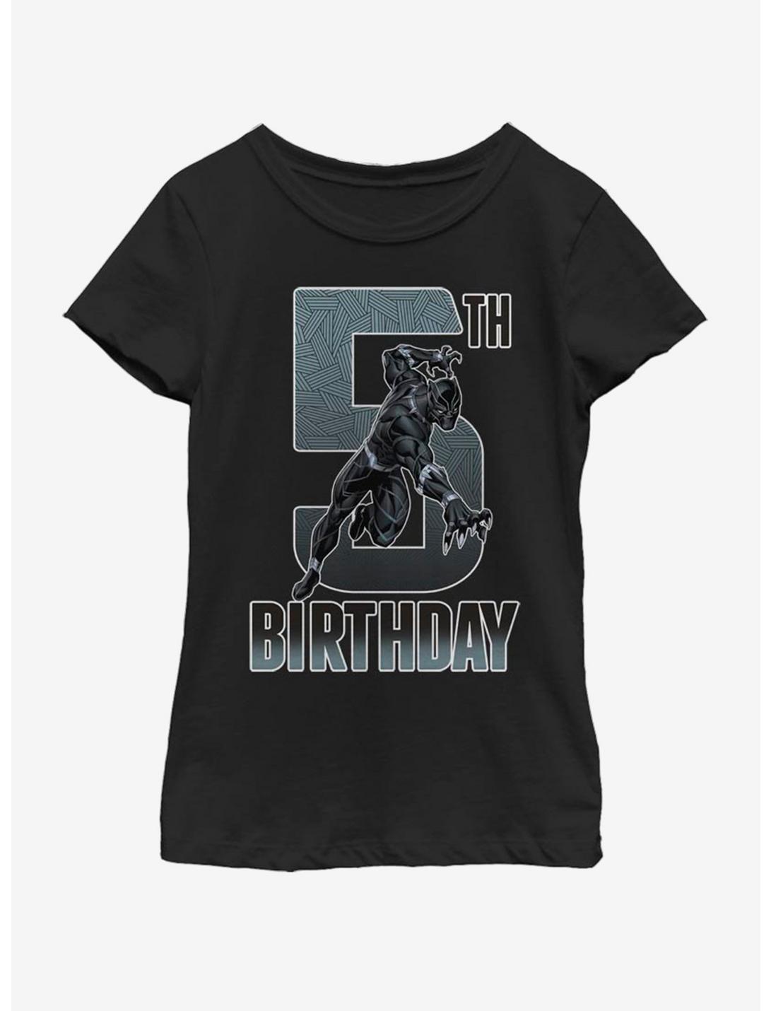 Marvel Black Panther 5th Bday Youth Girls T-Shirt, BLACK, hi-res