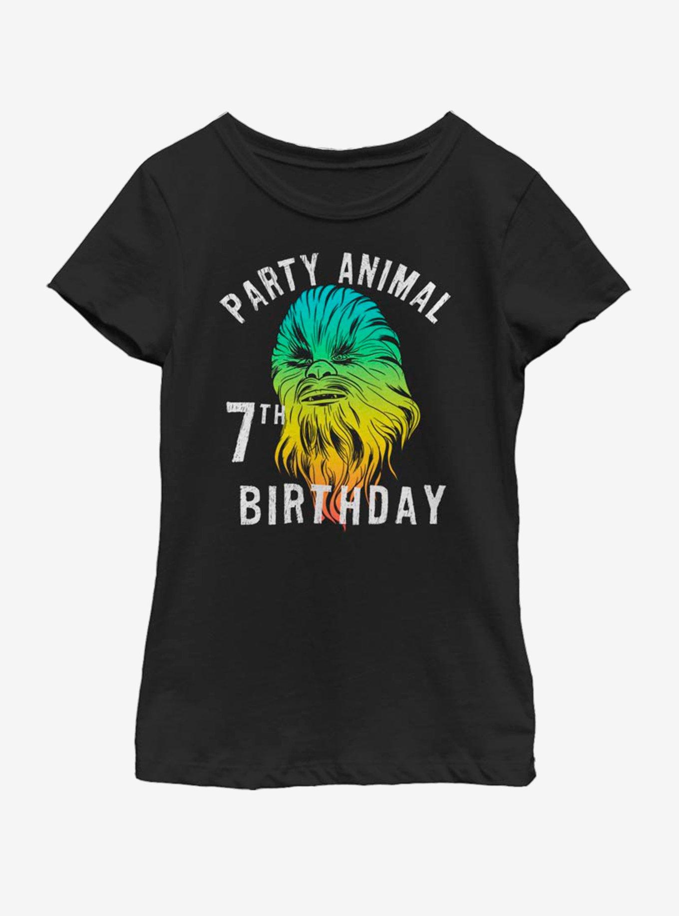 Star Wars Chewie Birthday Seven Youth Girls T-Shirt, BLACK, hi-res