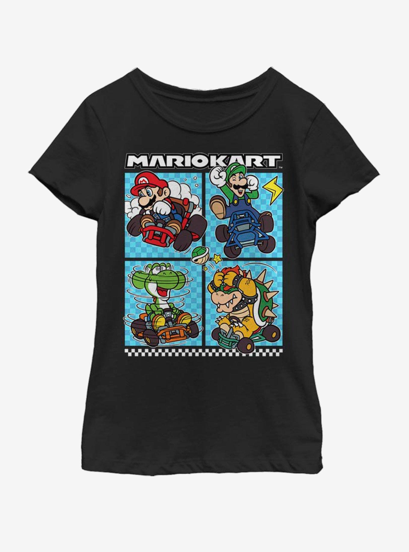 Nintendo Four on the Floor Youth Girls T-Shirt, BLACK, hi-res