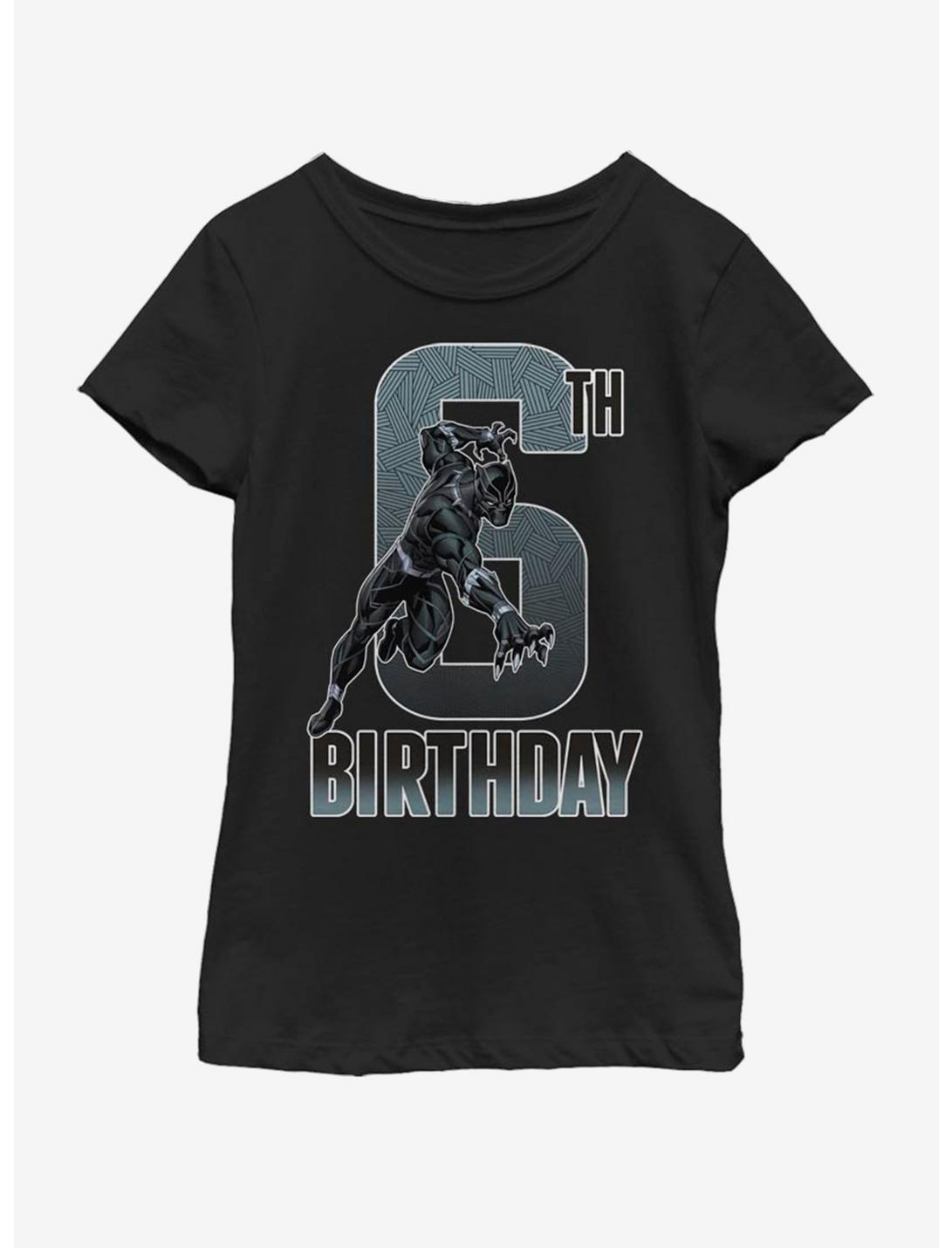 Marvel Black Panther 6th Bday Youth Girls T-Shirt, BLACK, hi-res