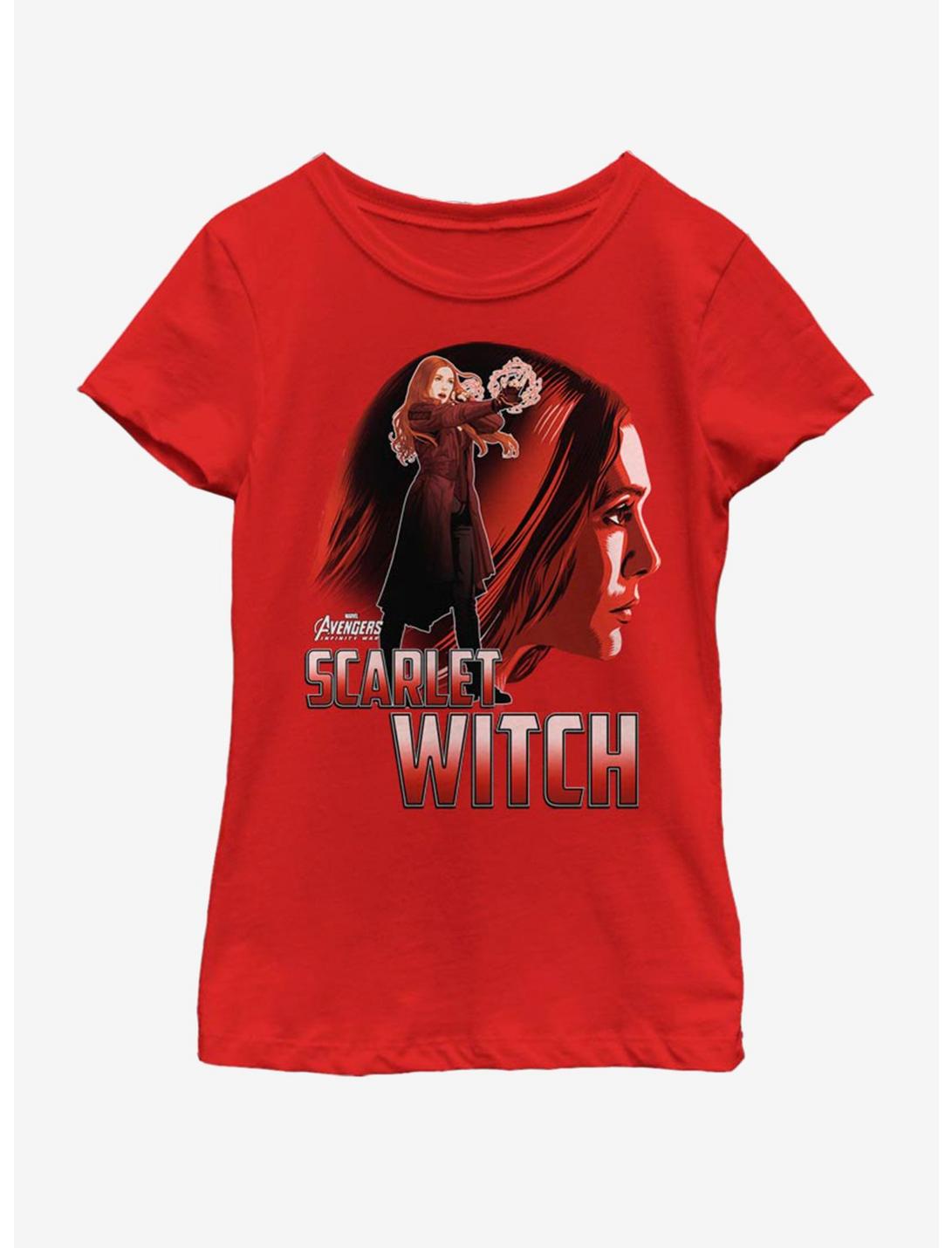 Marvel Avengers Infinity War Scarlet Witch Sil Youth Girls T-Shirt, RED, hi-res