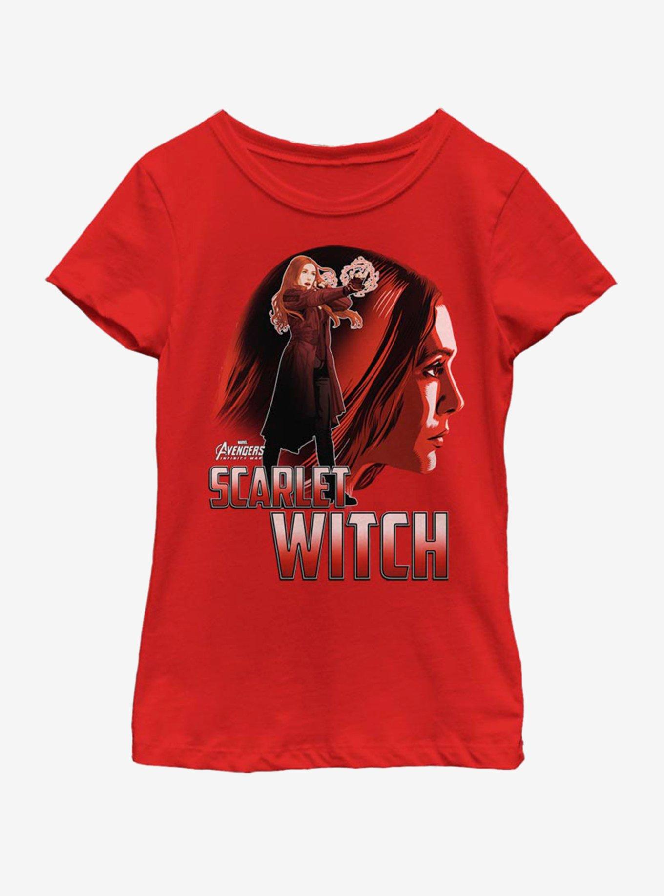 Marvel Avengers Infinity War Scarlet Witch Sil Youth Girls T-Shirt, RED, hi-res
