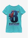 Marvel Spiderman 8th Bday Youth Girls T-Shirt, TAHI BLUE, hi-res