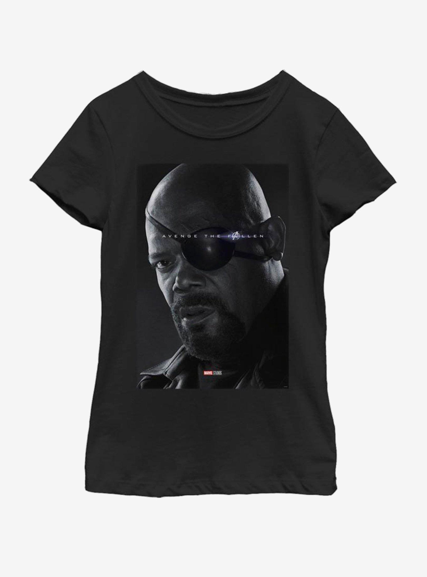 Marvel Avengers: Endgame Avenge Nick Fury Youth Girls T-Shirt, BLACK, hi-res view 1