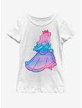Nintendo Watercolor Ombre Peach Youth Girls T-Shirt, WHITE, hi-res