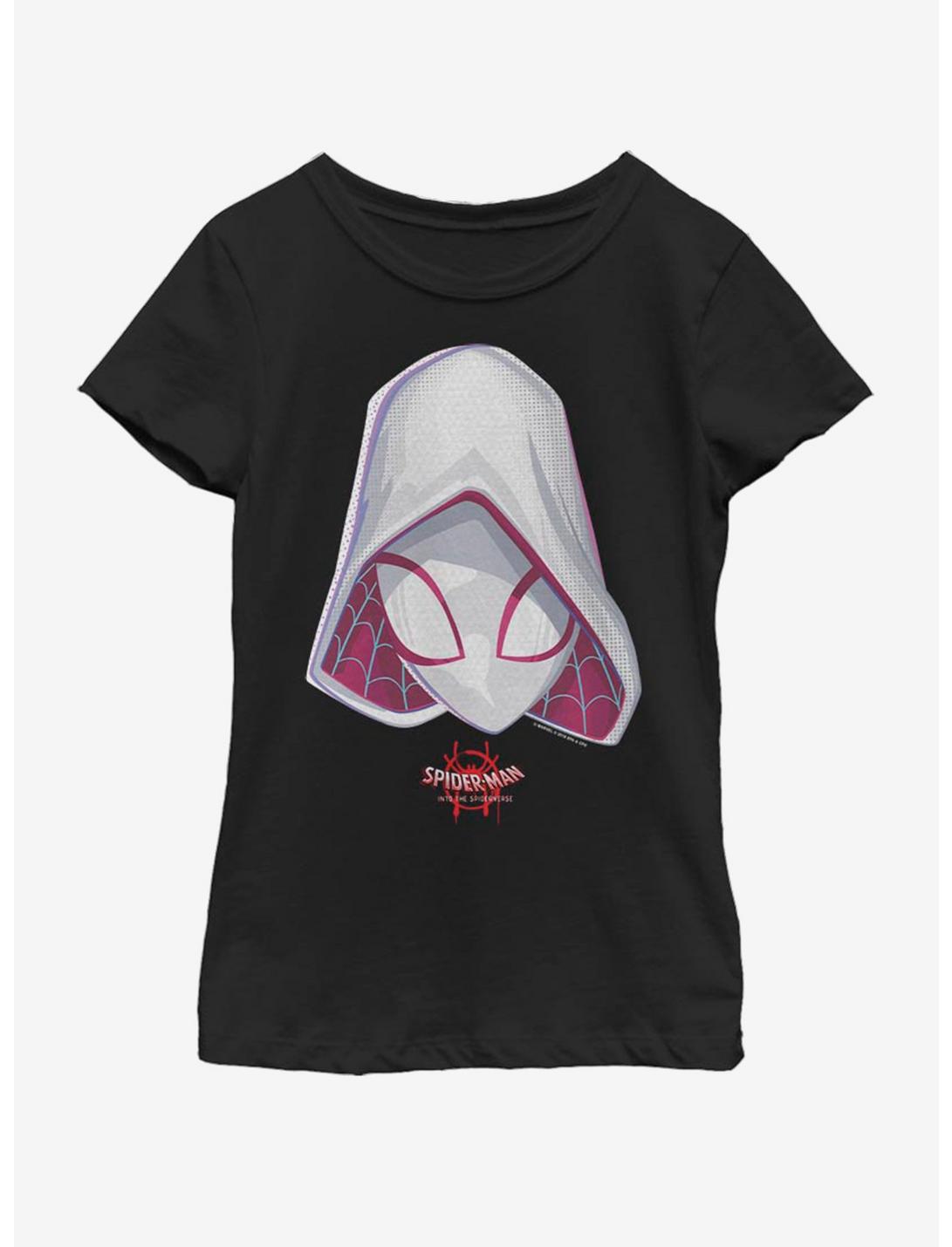 Marvel Spiderman Gwen Face Youth Girls T-Shirt, BLACK, hi-res