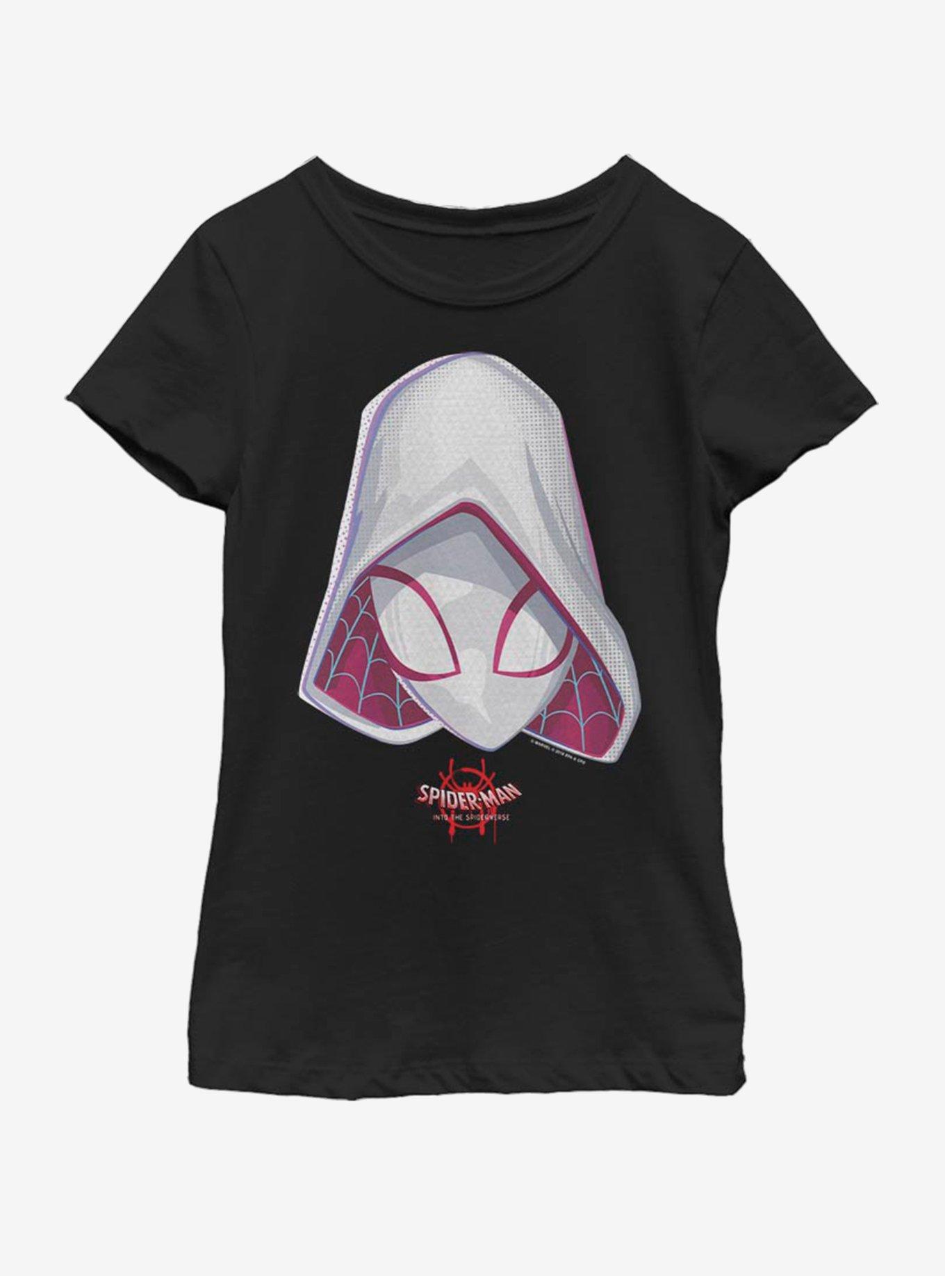 Marvel Spiderman Gwen Face Youth Girls T-Shirt, BLACK, hi-res