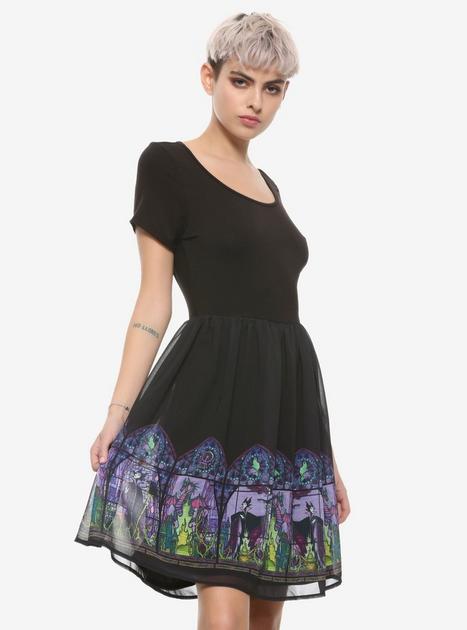 Disney Sleeping Beauty Maleficent Stained Glass Border Dress | Hot Topic
