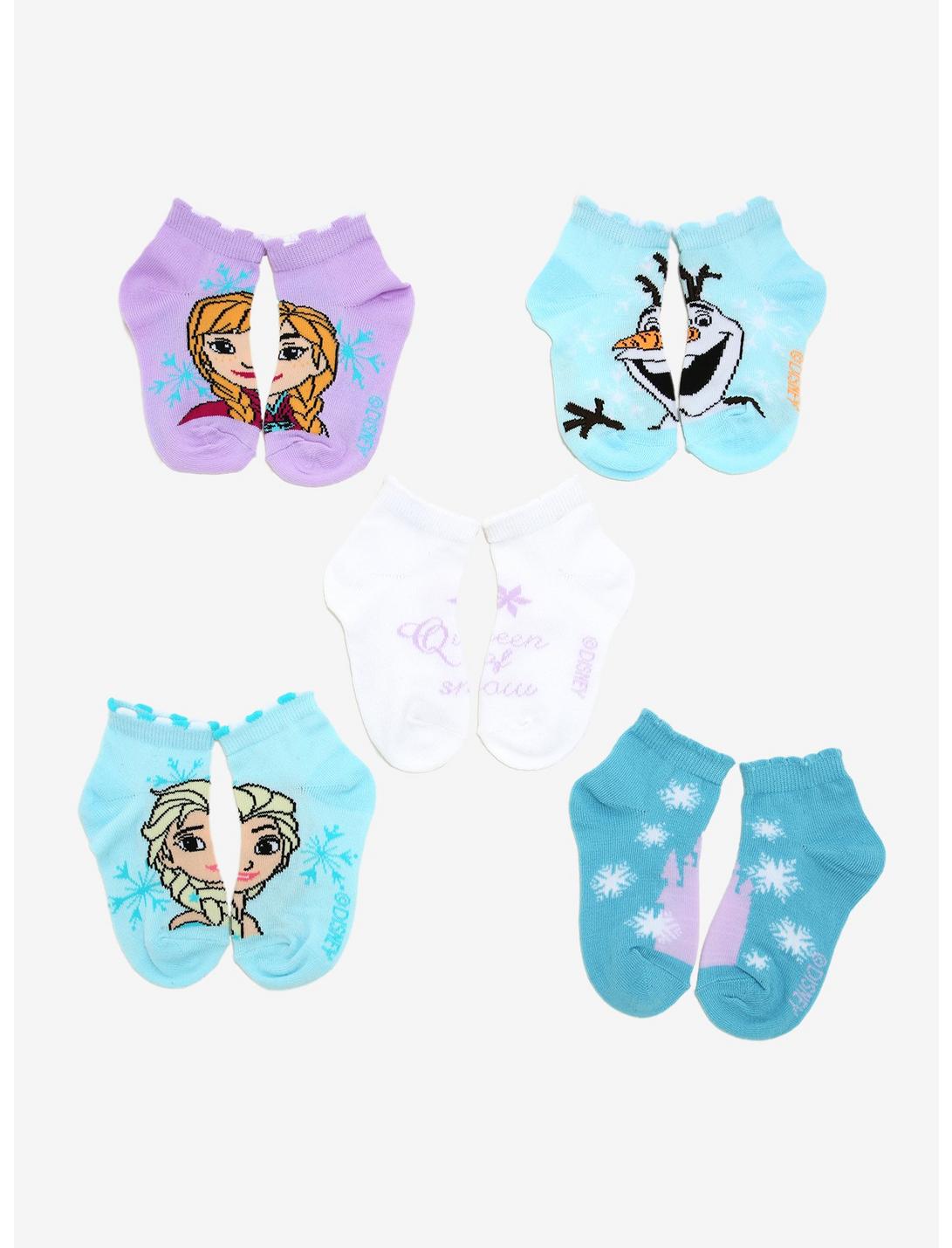 Disney Frozen Anna Elsa and Olaf Toddler Ankle Sock Set, , hi-res