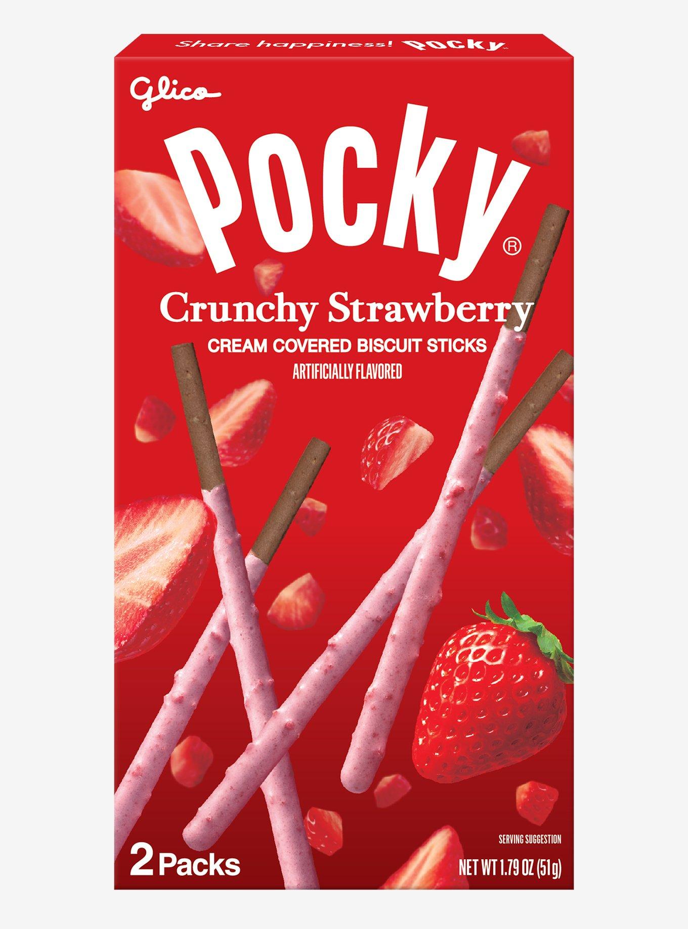 Pocky Crunchy Strawberry Cream Covered Chocolate Biscuit Sticks, , hi-res