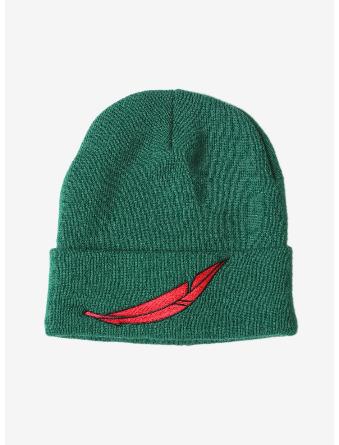 Disney Peter Pan Feather Cuff Beanie - BoxLunch Exclusive, , hi-res