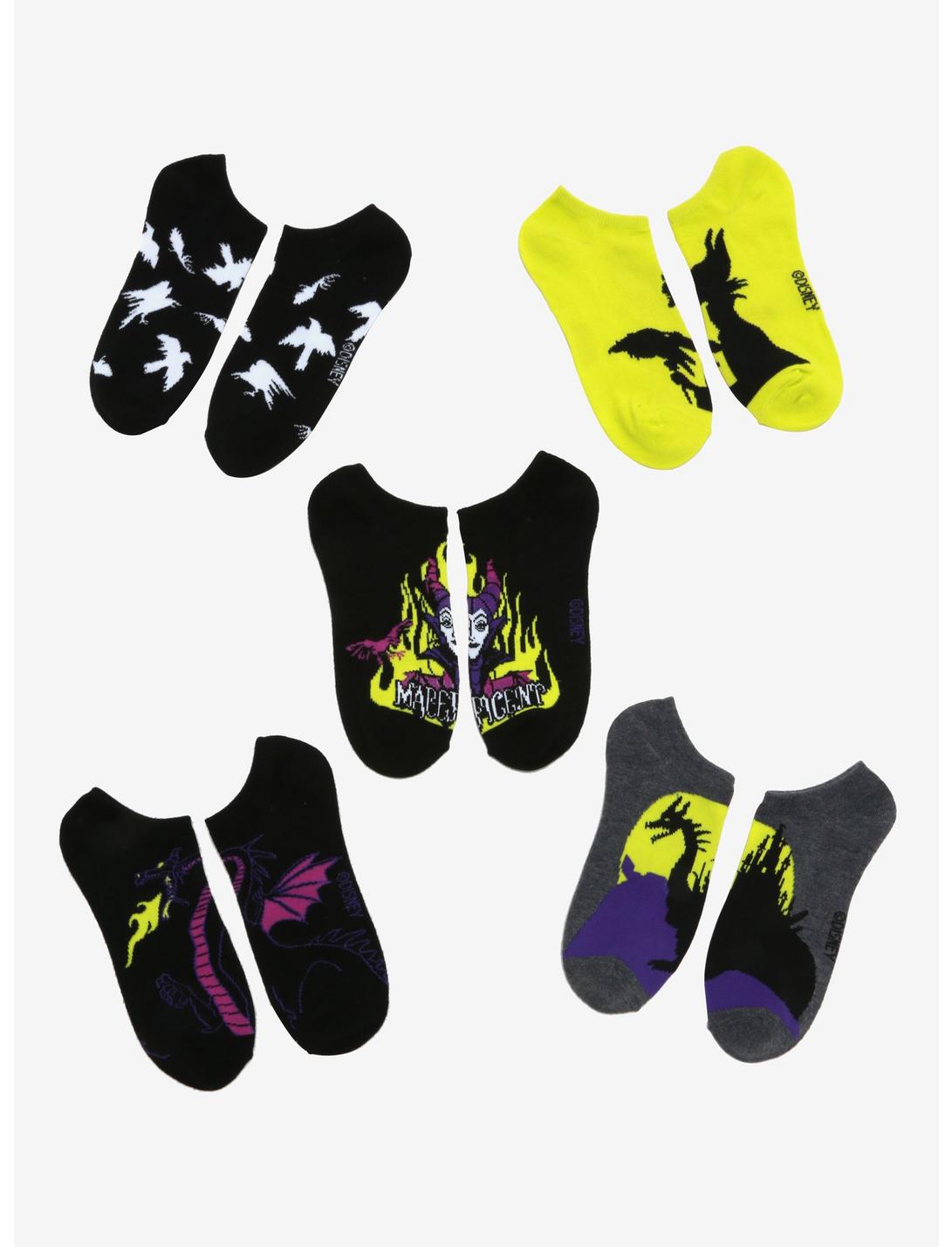 Disney Villains Maleficent Dragon Raven Ankle Sock Set - BoxLunch Exclusive, , hi-res