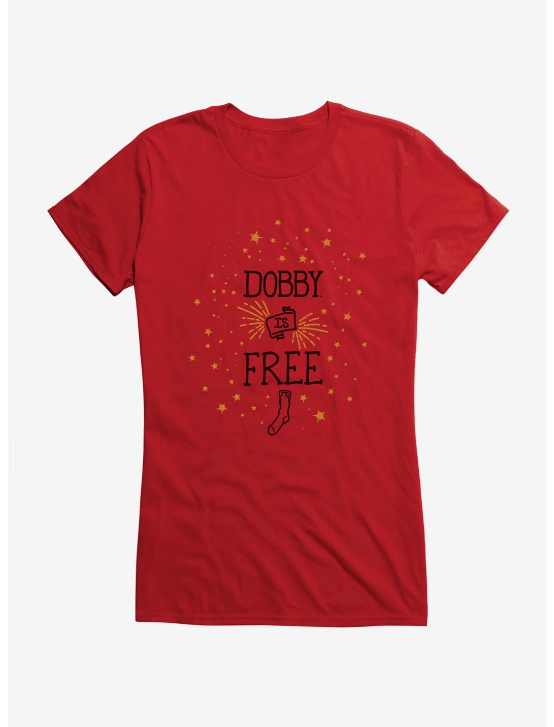 Harry Potter Dobby Is Free Sock Girls T-Shirt, RED, hi-res