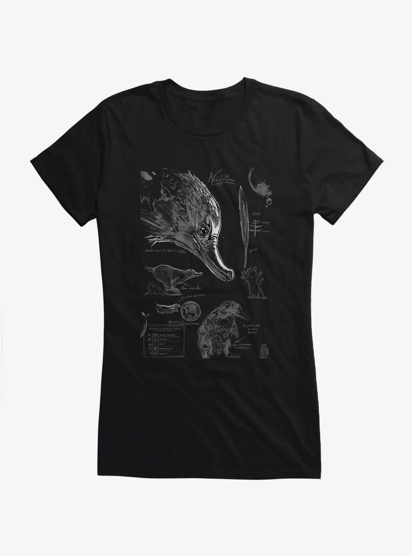 Fantastic Beasts Niffler Sketches Girls T-Shirt, , hi-res