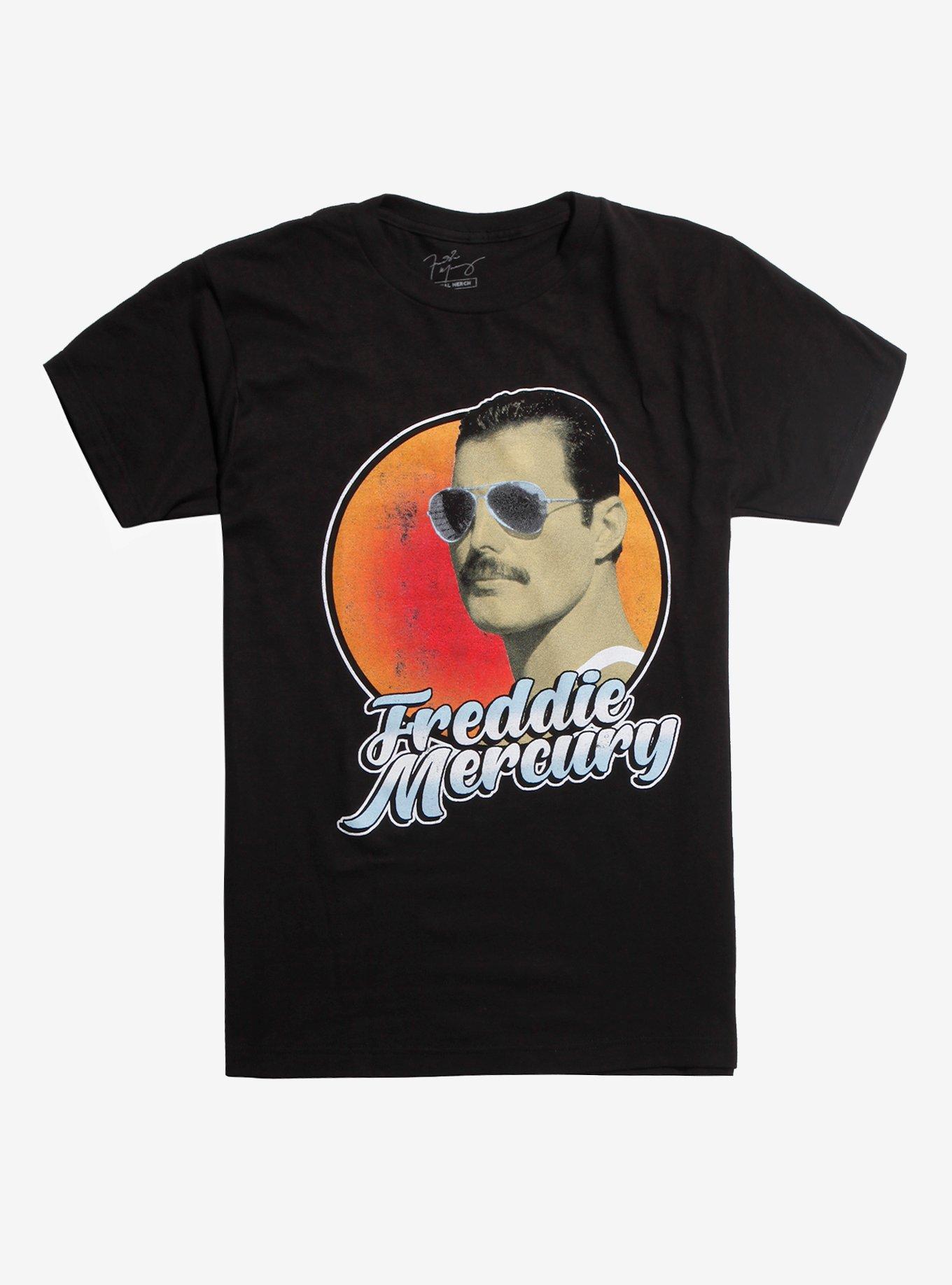 Queen Freddie Mercury Aviator Sunglasses T-Shirt, BLACK, hi-res