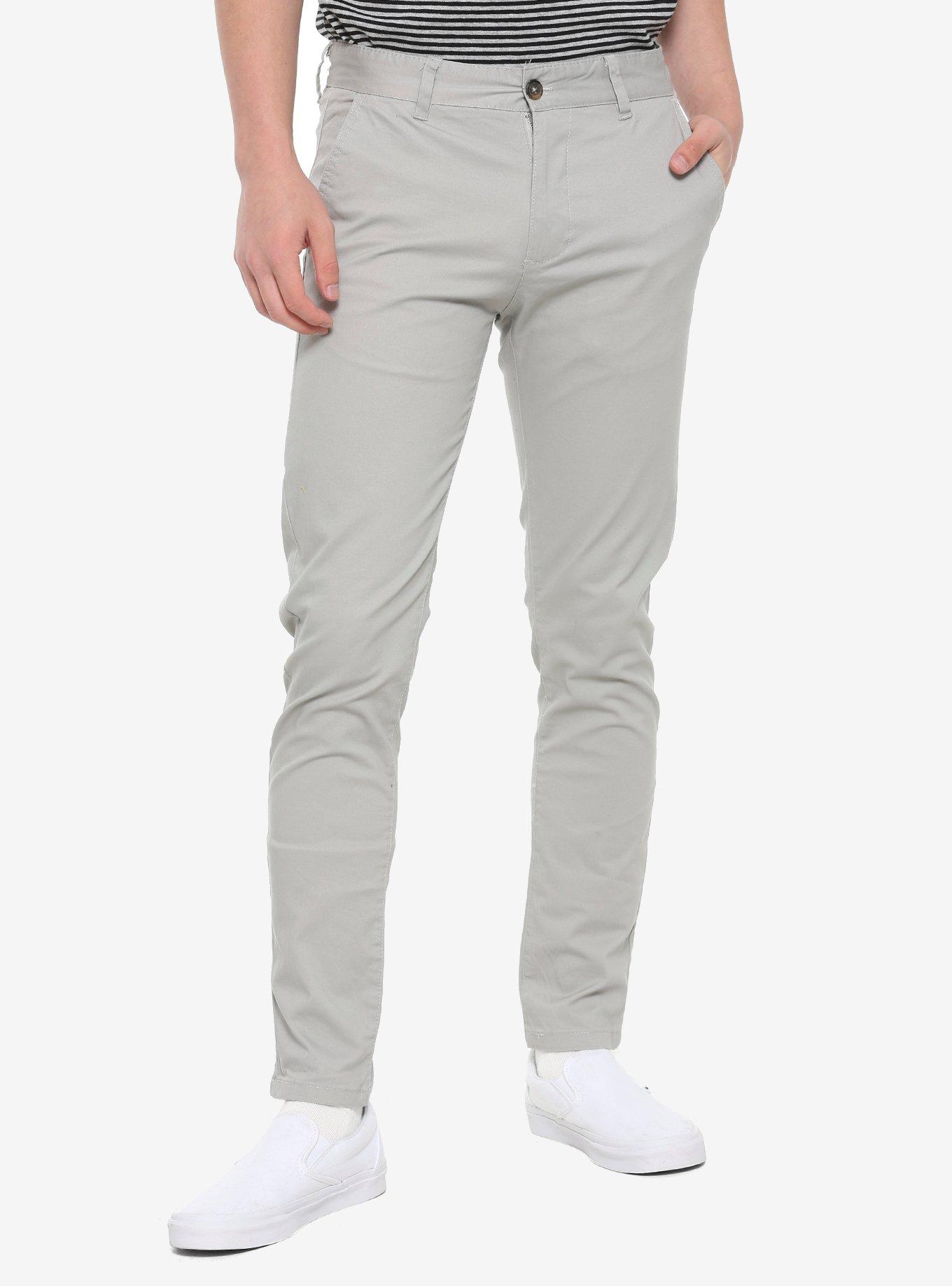 Light Grey Twill Pants | Hot Topic