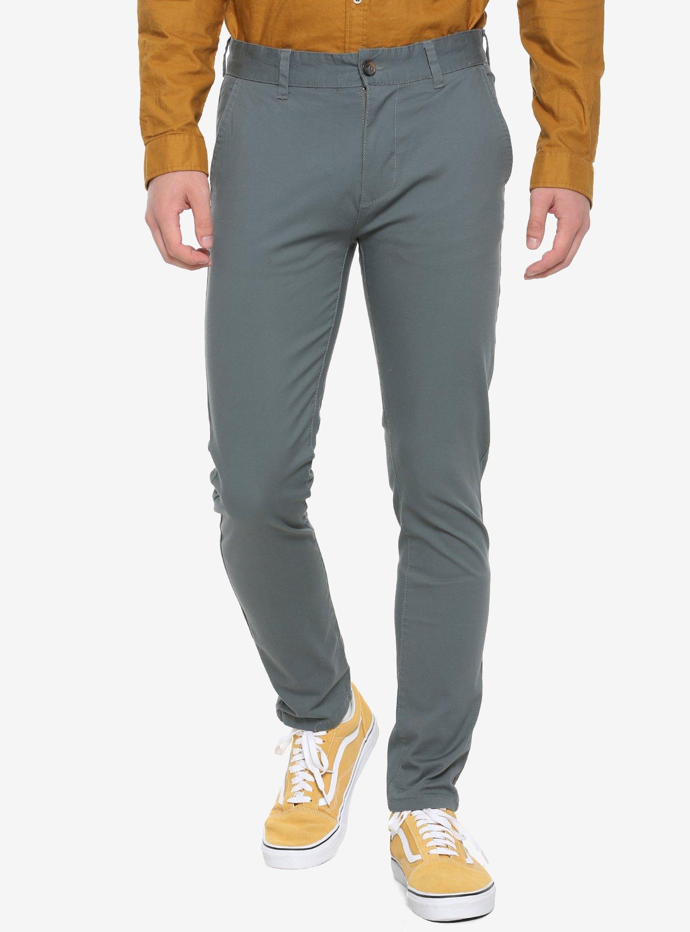 Dark Grey Twill Pants Hot Topic