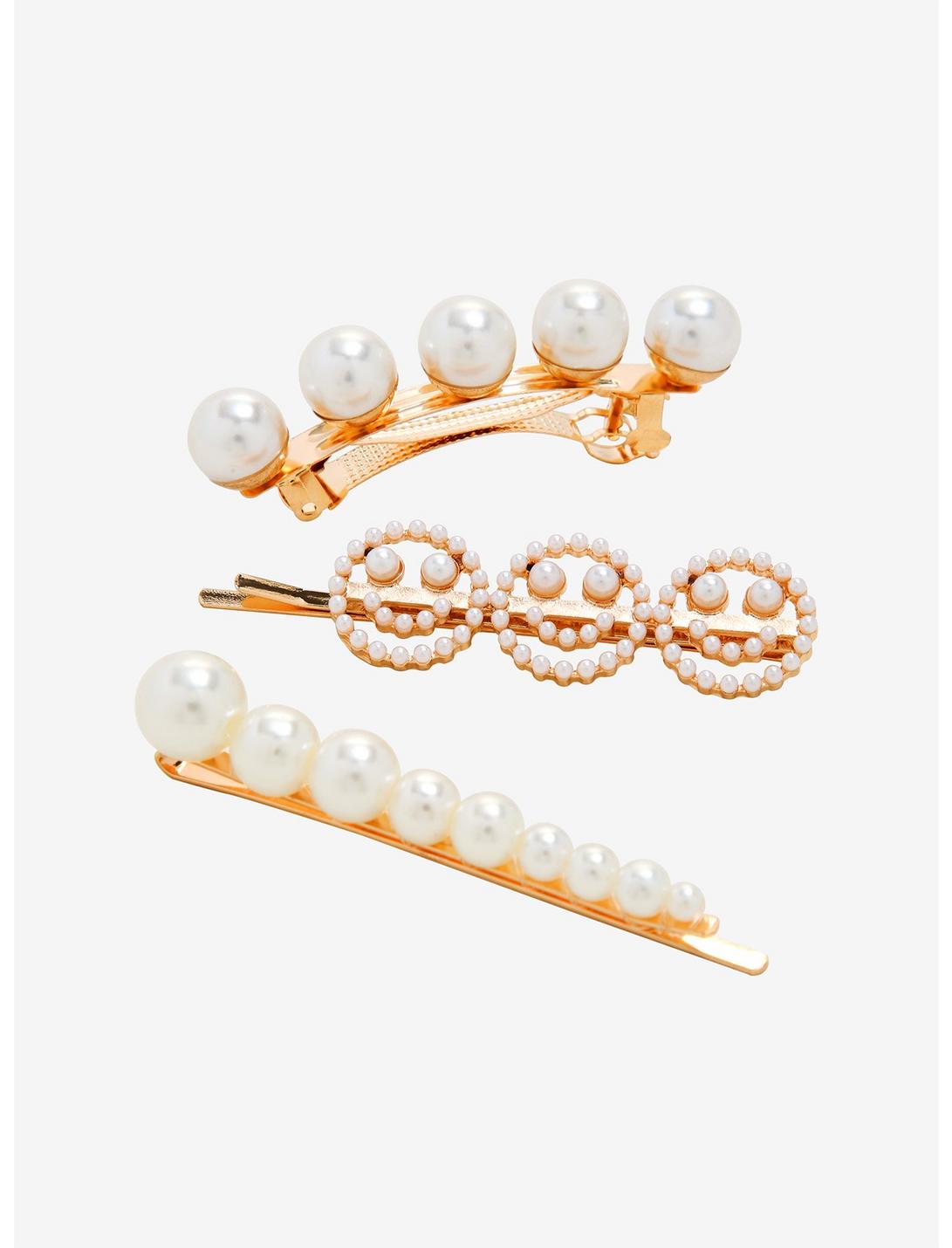Smiling Face Pearl Barrette Set - BoxLunch Exclusive, , hi-res