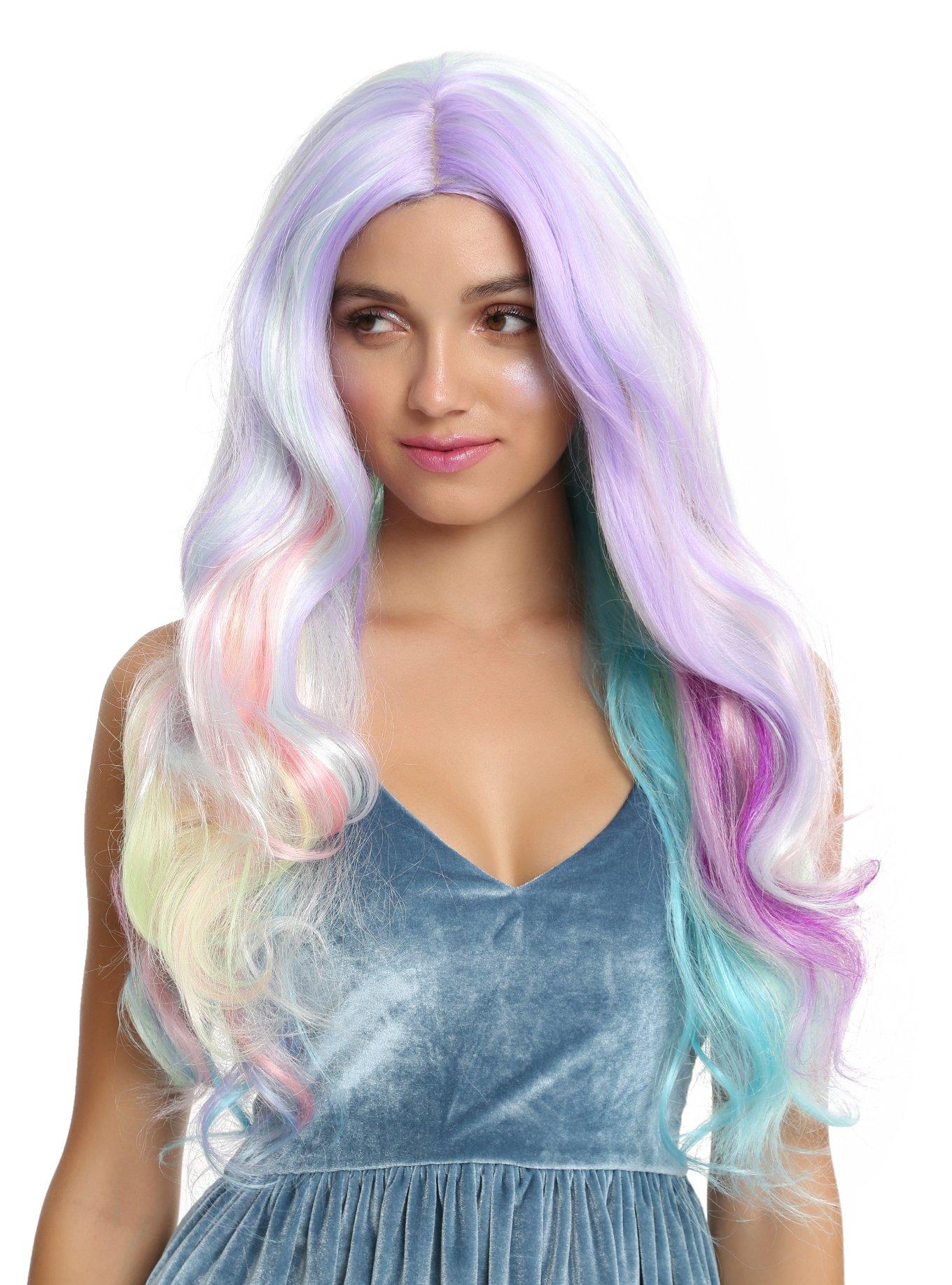 Pastel Rainbow Wig, , hi-res