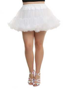 White Layered Tulle Petticoat Plus Size, , hi-res