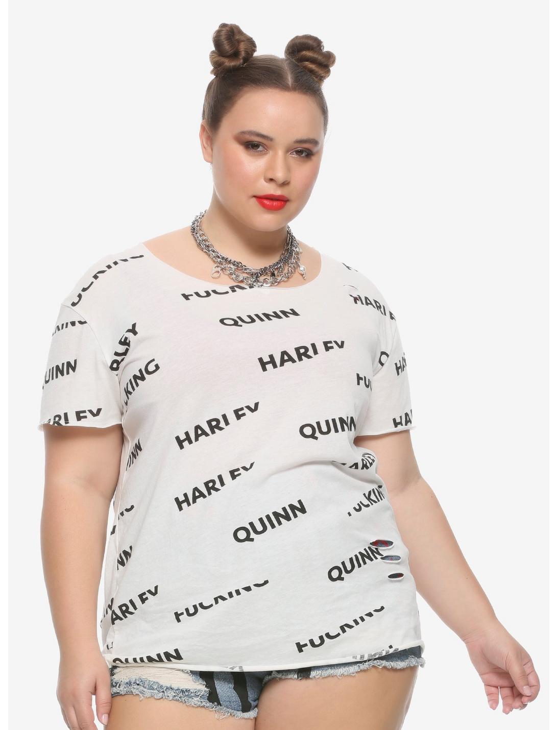 DC Comics Birds Of Prey Harley Quinn Explicit Destructed Cosplay Girls T-Shirt Plus Size, BLACK, hi-res