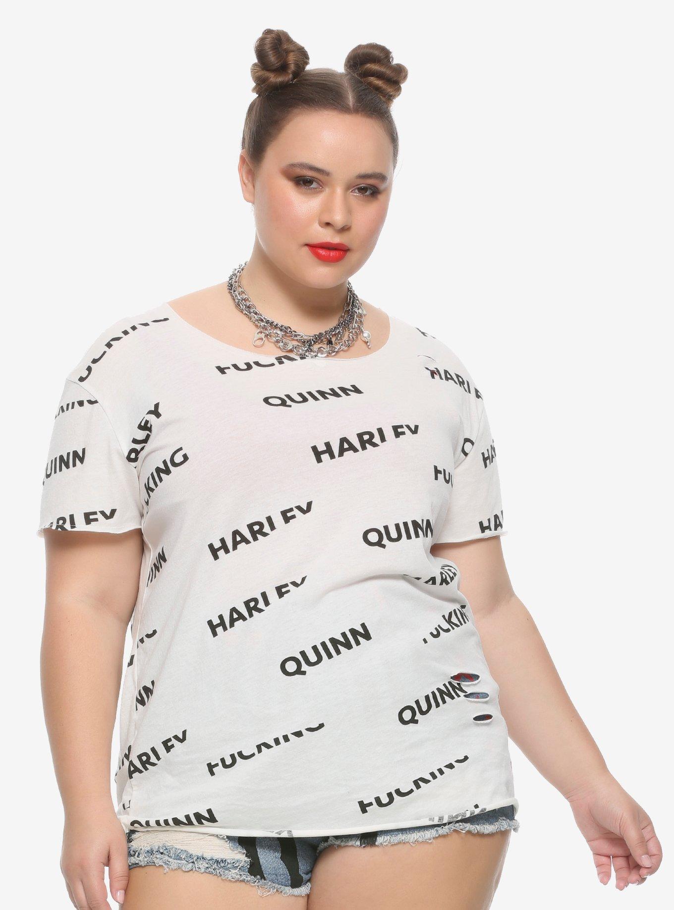 DC Comics Birds Of Prey Harley Quinn Explicit Destructed Cosplay Girls T-Shirt Plus Size, BLACK, hi-res