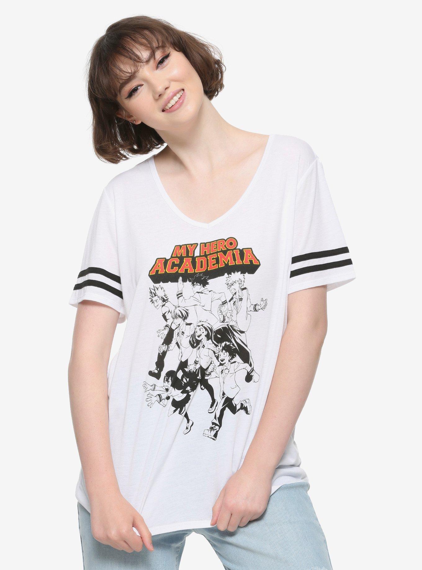 My Hero Academia Black & White Girls Athletic T-Shirt, BLACK, hi-res