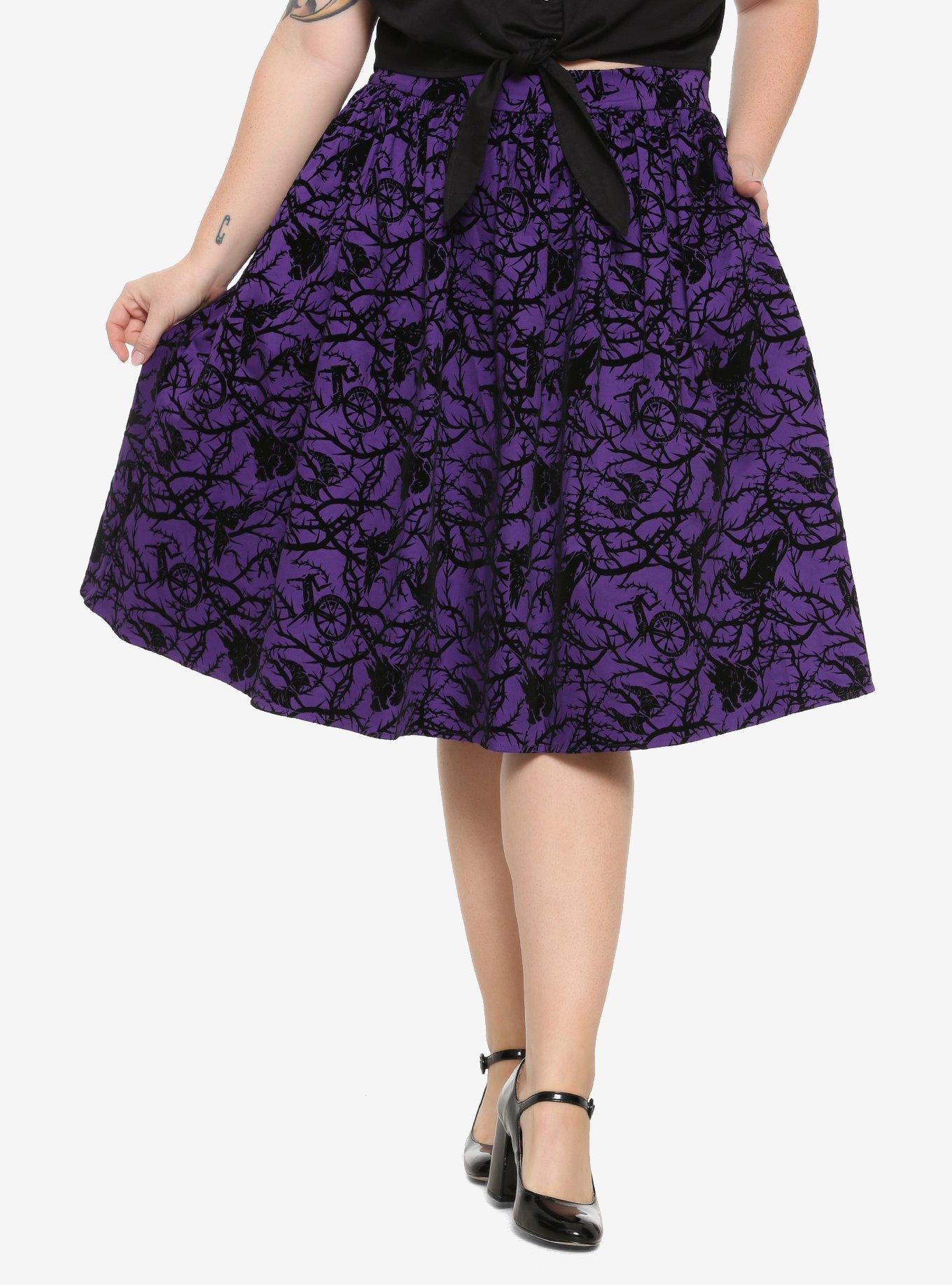 Disney Sleeping Beauty Maleficent Flocked Skirt Plus Size, MULTI, hi-res