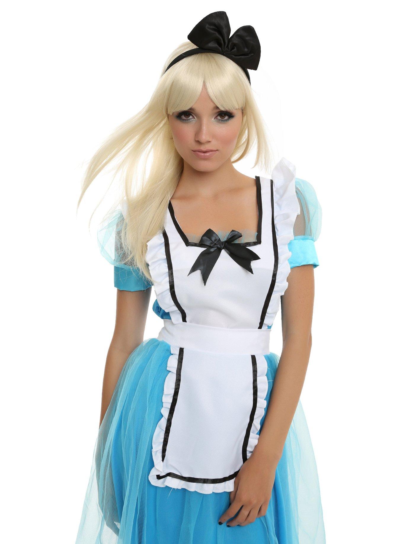Classic Alice Costume, WHITE  BLUE, hi-res