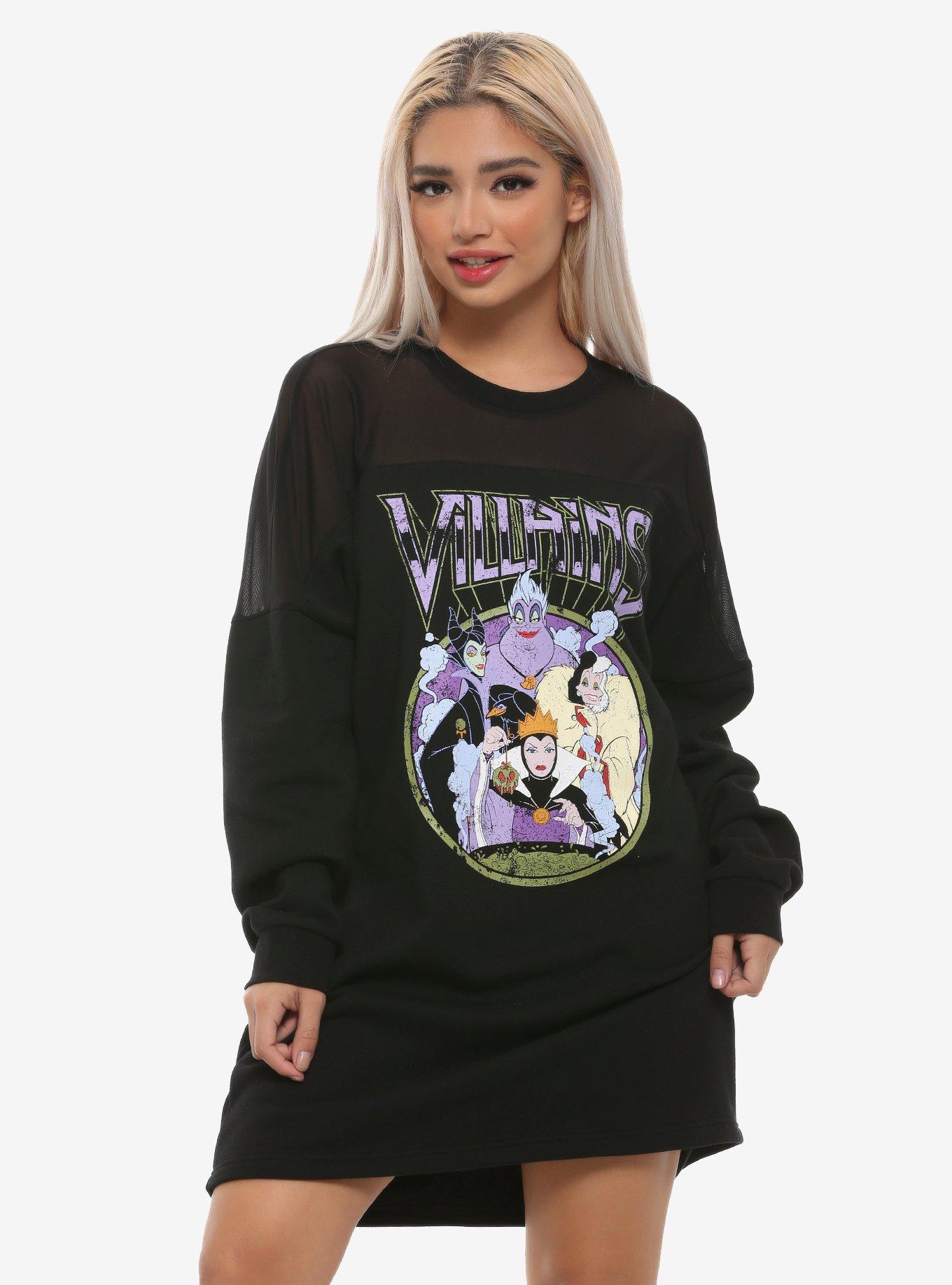 Disney Villains Mesh Shoulders Dress, MULTI, hi-res