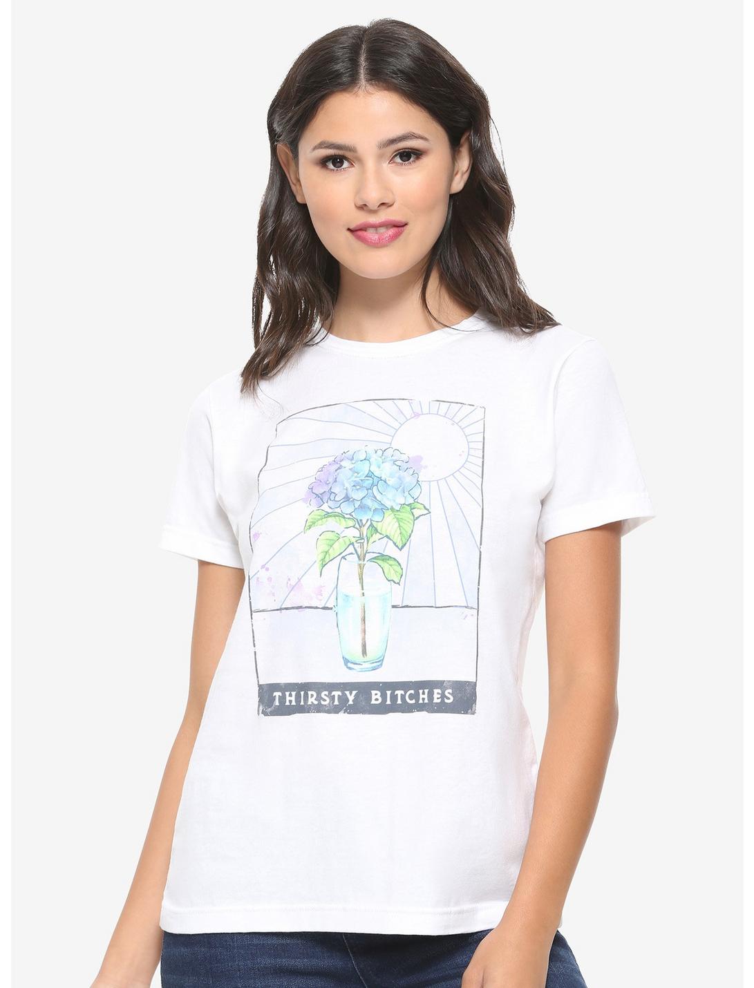 Thirsty Hydrangeas Women's T-Shirt - BoxLunch Exclusive, WHITE, hi-res