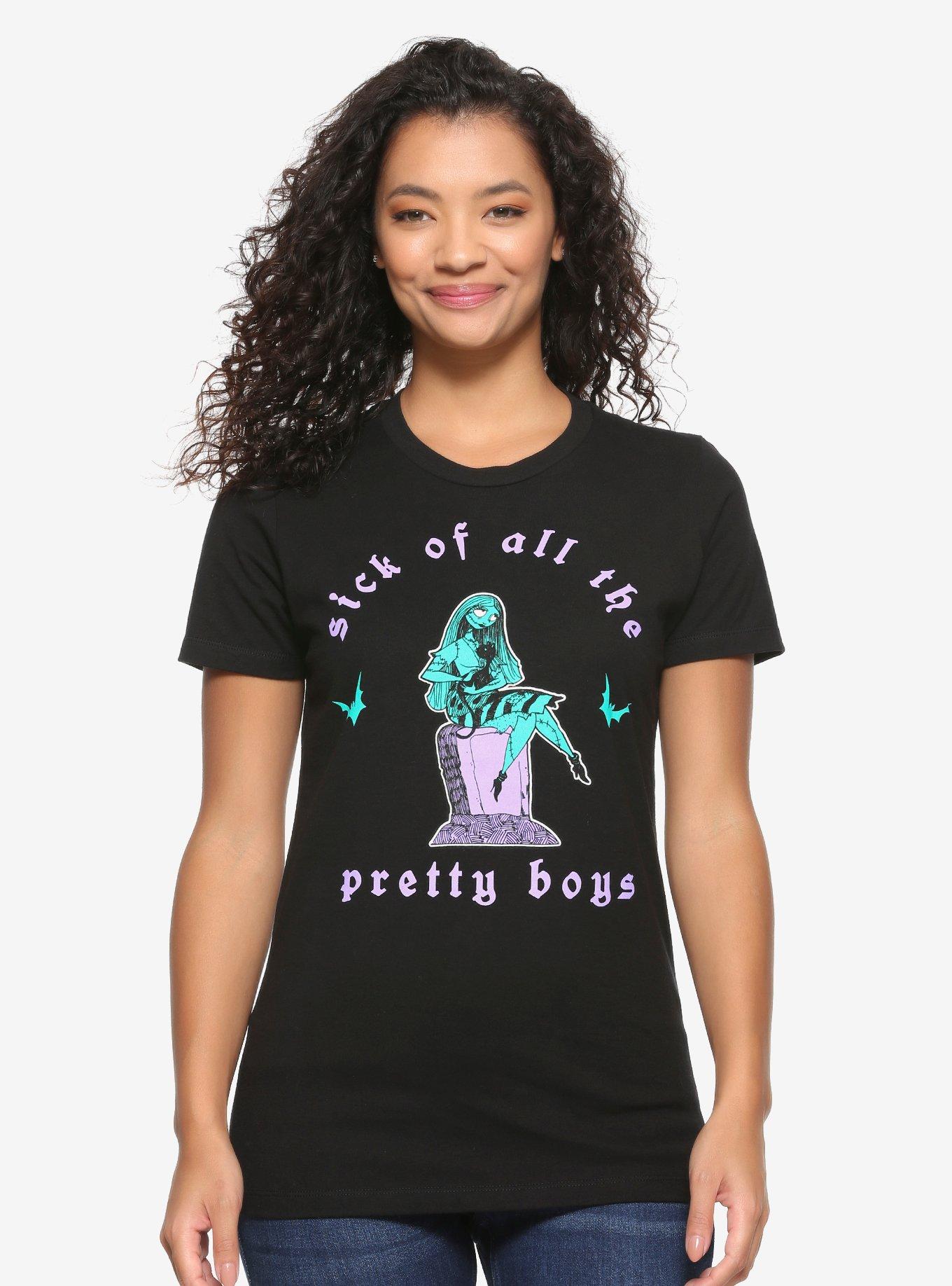 Disney The Nightmare Before Christmas Sick of Pretty Boys Women's T-Shirt - BoxLunch Exclusive, BLACK, hi-res