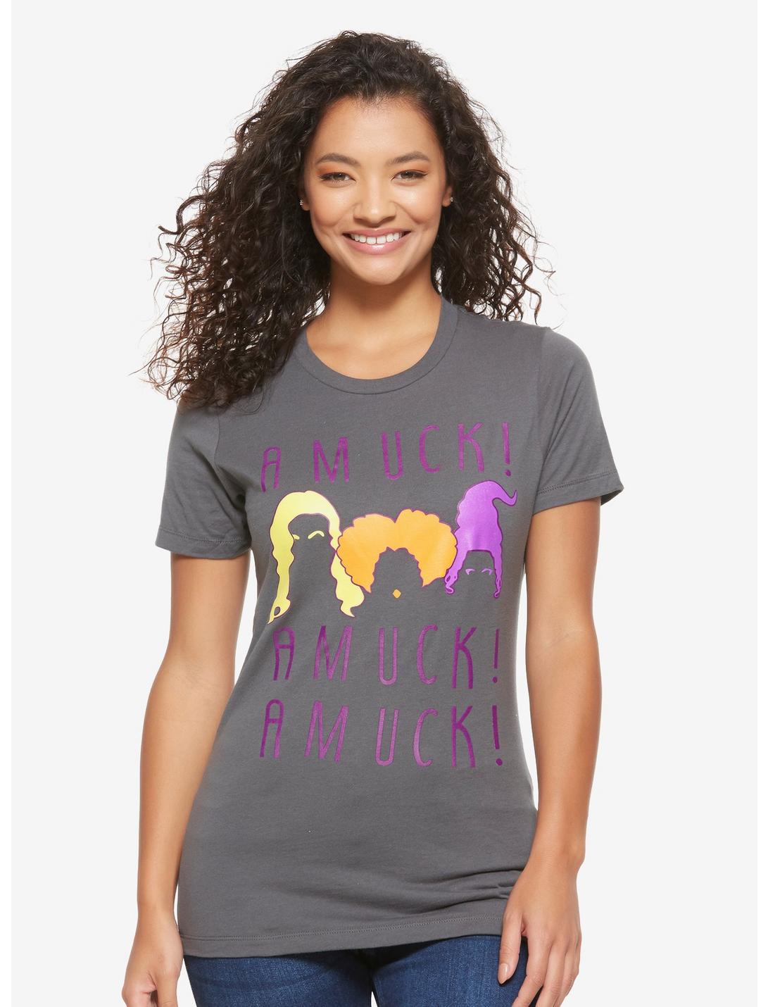 Disney Hocus Pocus Amuck Women's T-Shirt - BoxLunch Exclusive, CHARCOAL, hi-res
