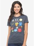 E.T. the Extra-Terrestrial Icon Collage Women's T-Shirt - BoxLunch Exclusive, NAVY, hi-res