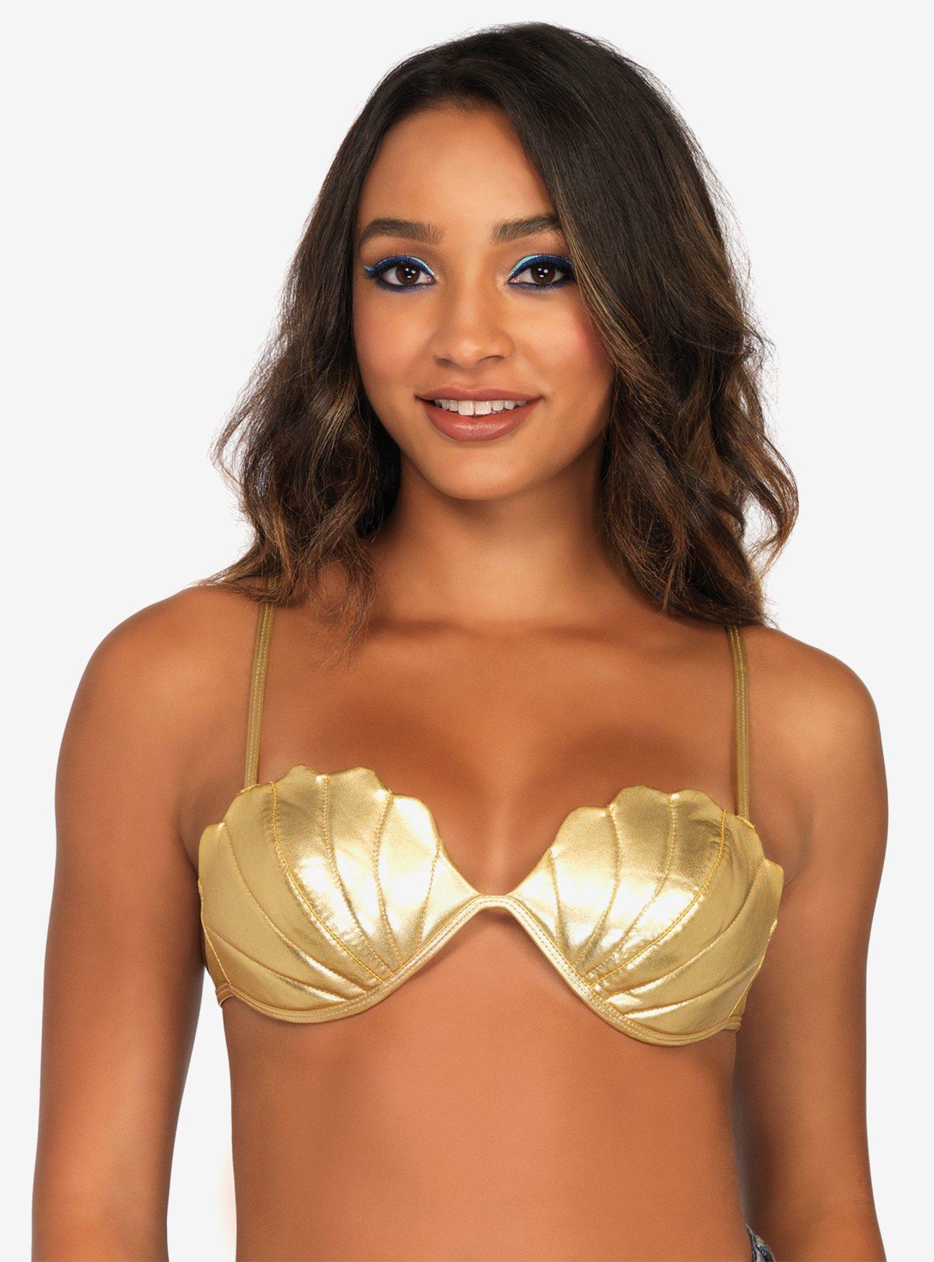 Mermaid Shell Bra Top, PURPLE, hi-res