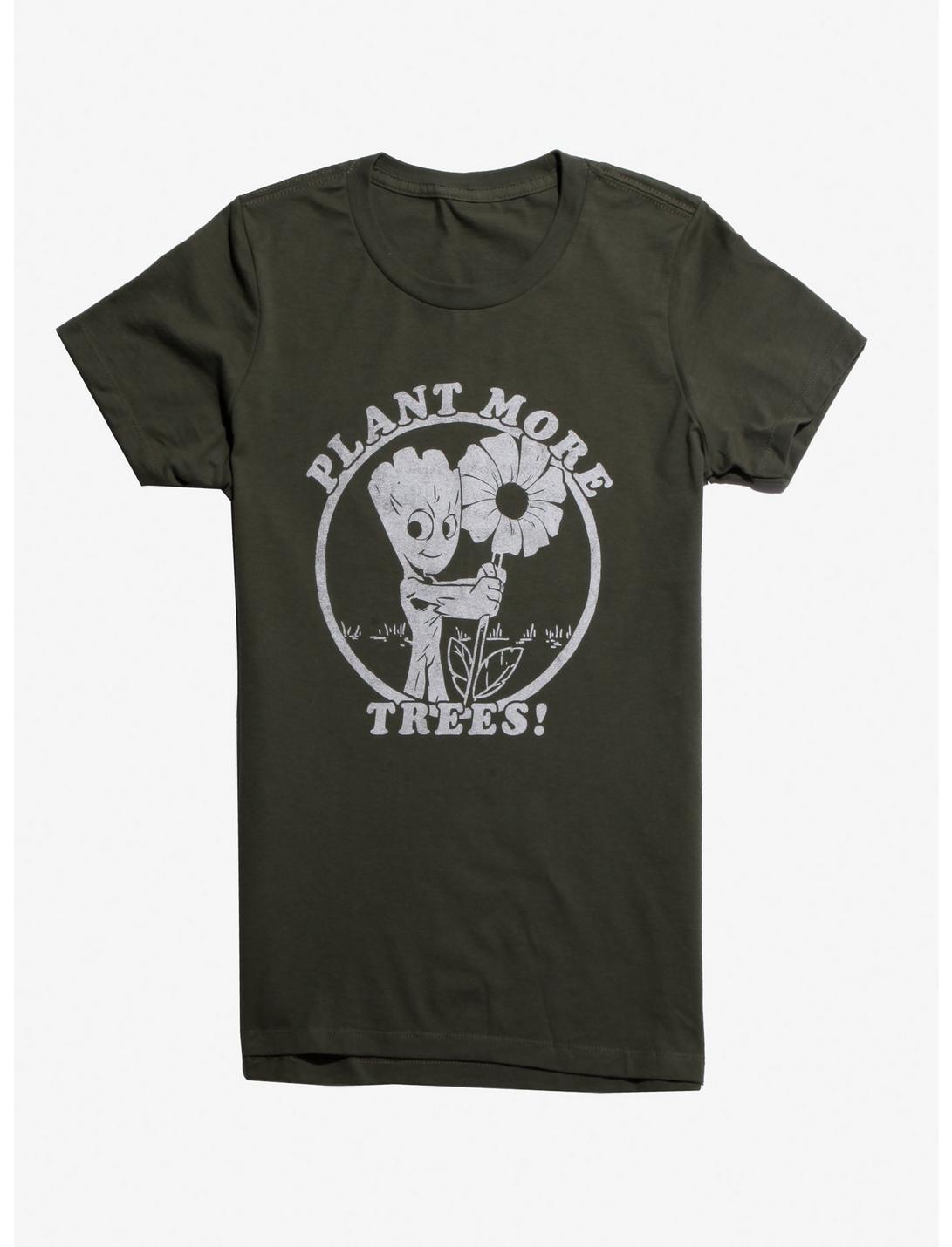 Marvel Guardians of the Galaxy Groot Plant More Trees Women's T-Shirt - BoxLunch Exclusive, GREEN, hi-res