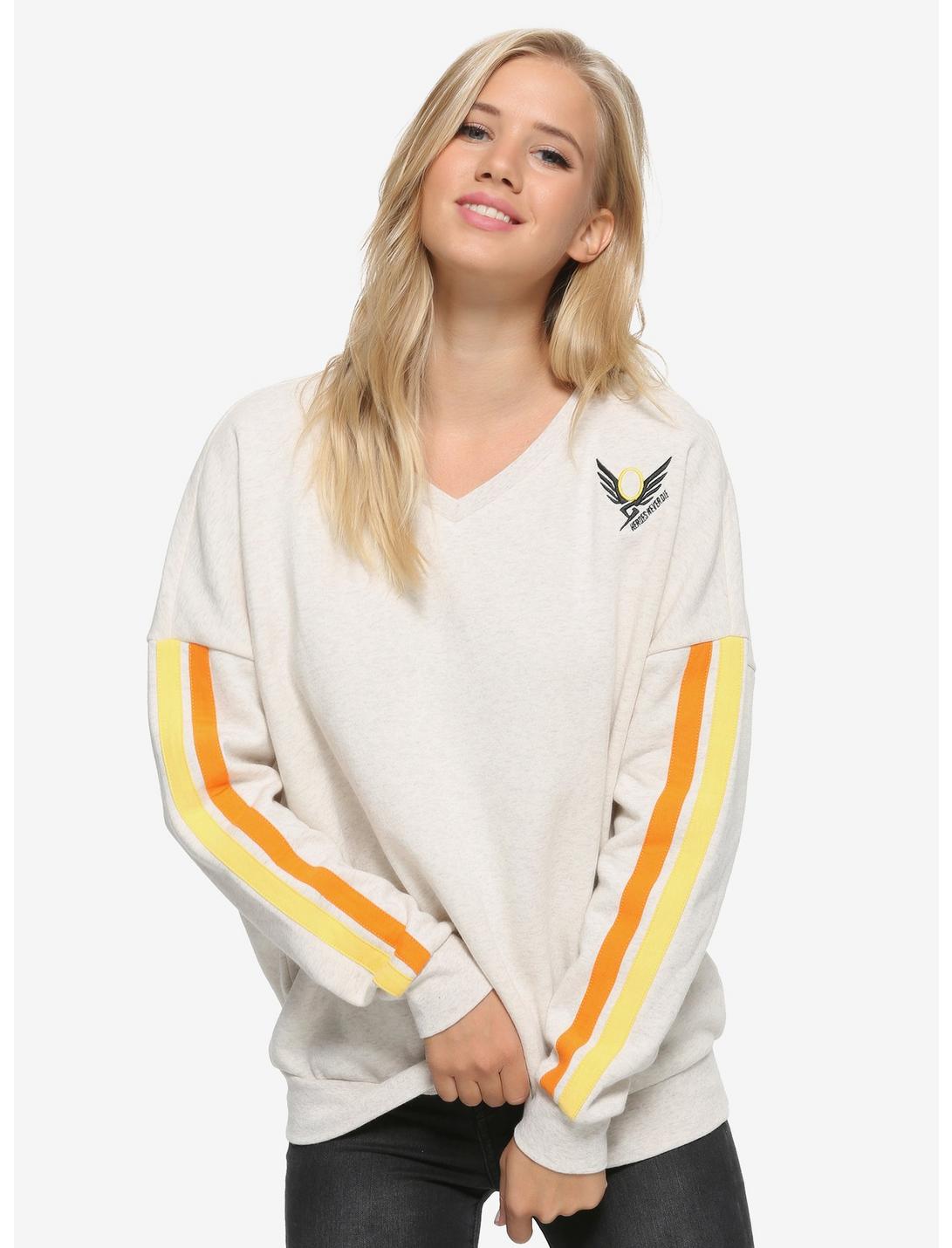 Our Universe Overwatch Mercy Taped V-Neck Crewneck, MULTI, hi-res