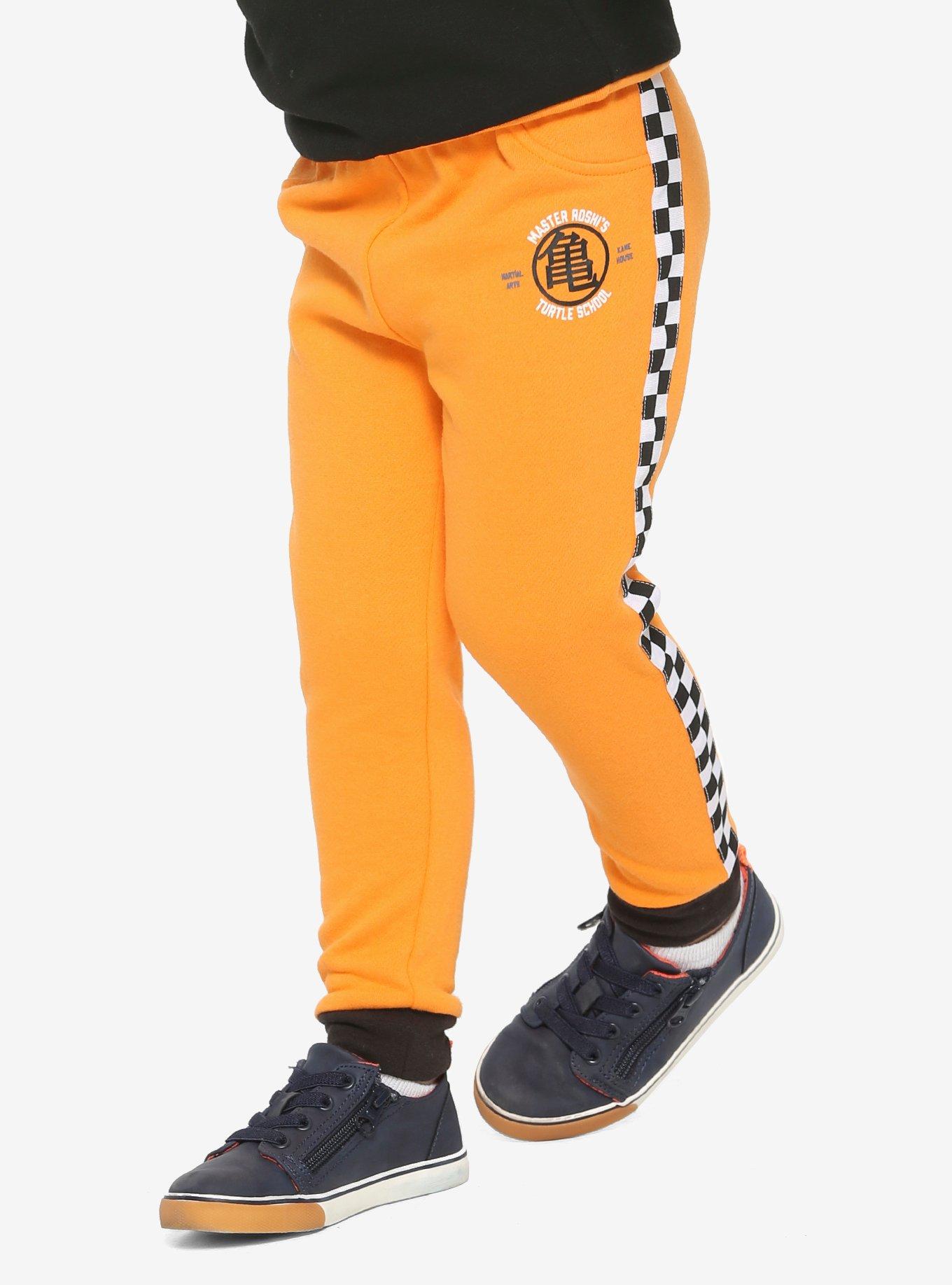 Dragon Ball Z Checkered Toddler Jogger Pants - BoxLunch Exclusive, ORANGE, hi-res