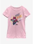 Marvel Captain Marvel Powerful Strike Youth Girls T-Shirt, PINK, hi-res