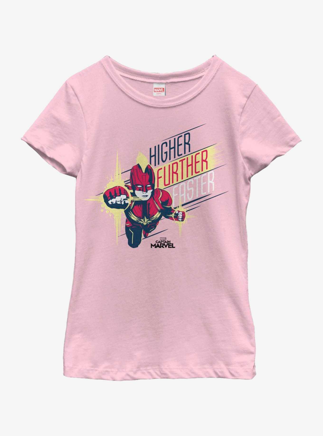Marvel Captain Marvel Powerful Strike Youth Girls T-Shirt, , hi-res