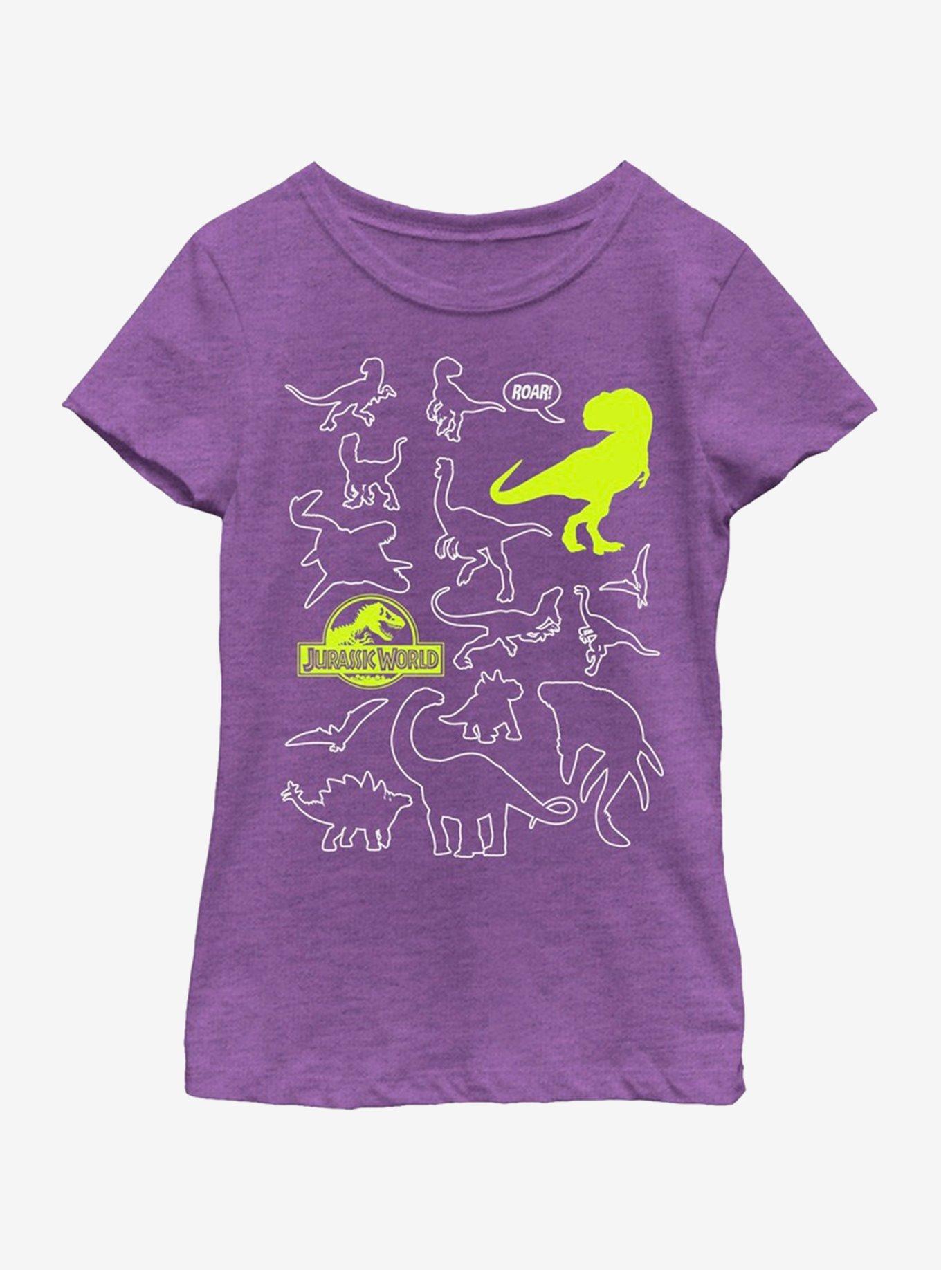 Jurassic Park Dino Doodle Youth Girls T-Shirt, , hi-res