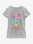 Marvel Captain Marvel Rainbow Power Youth Girls T-Shirt, ATH HTR, hi-res