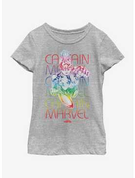 Marvel Captain Marvel Rainbow Power Youth Girls T-Shirt, , hi-res