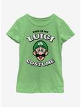 Nintendo Super Mario Luigi Costume Youth Girls T-Shirt, GRN APPLE, hi-res